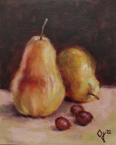 Fruits and berries, two pears,  small still life