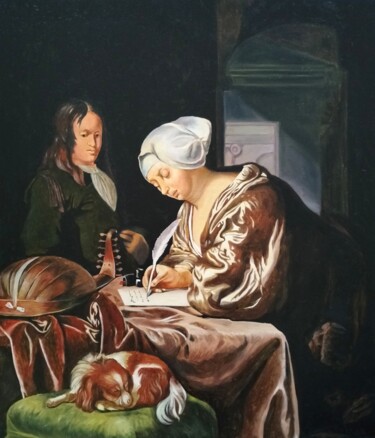 Copy of Frans van Mieris "Woman writing a letter"(70х60cm)