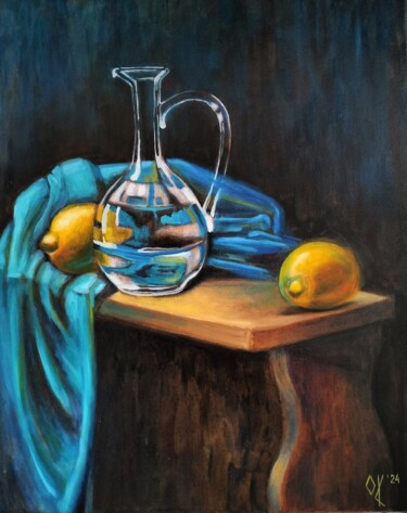 Glass Decanter and Lemons